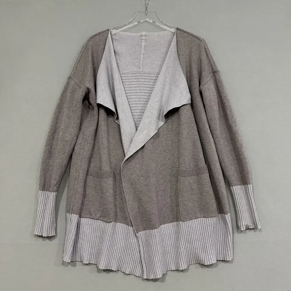 Lululemon Still Lotus Wrap Reversible Cardigan Size 12 Heather Lilac/Mulberry